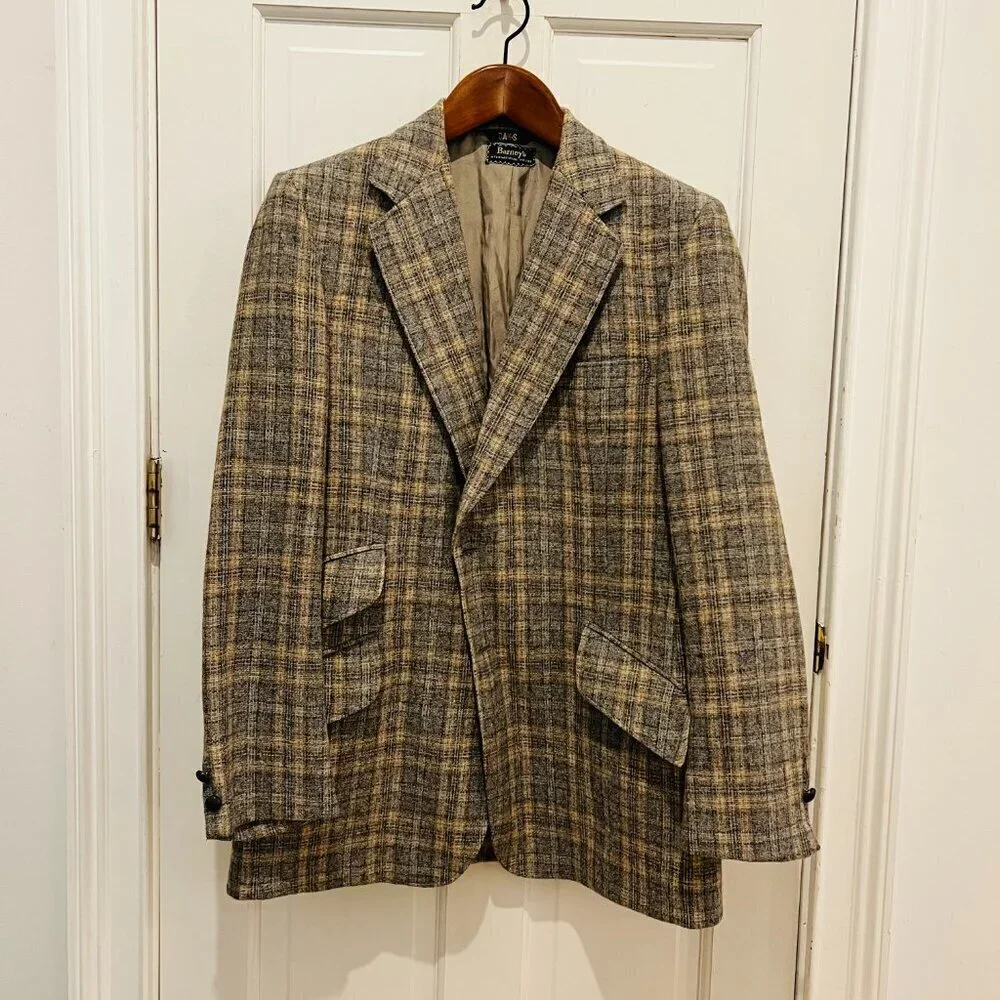 Vintage Daks London New York 42 R Blazer Jacket Plaid Sports Coat Lined